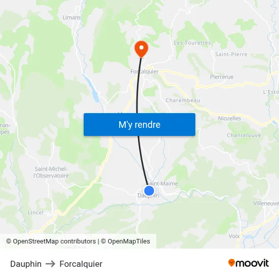 Dauphin to Forcalquier map