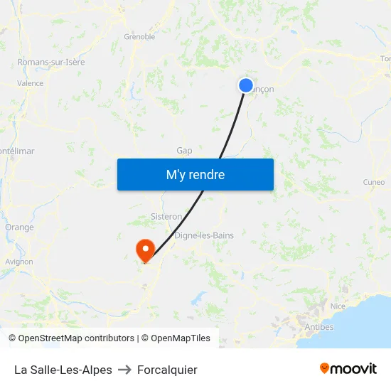 La Salle-Les-Alpes to Forcalquier map