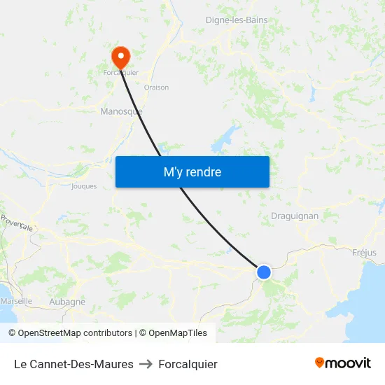 Le Cannet-Des-Maures to Forcalquier map