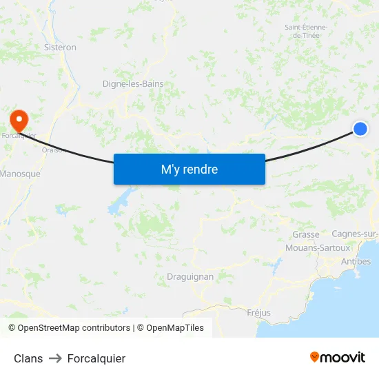 Clans to Forcalquier map