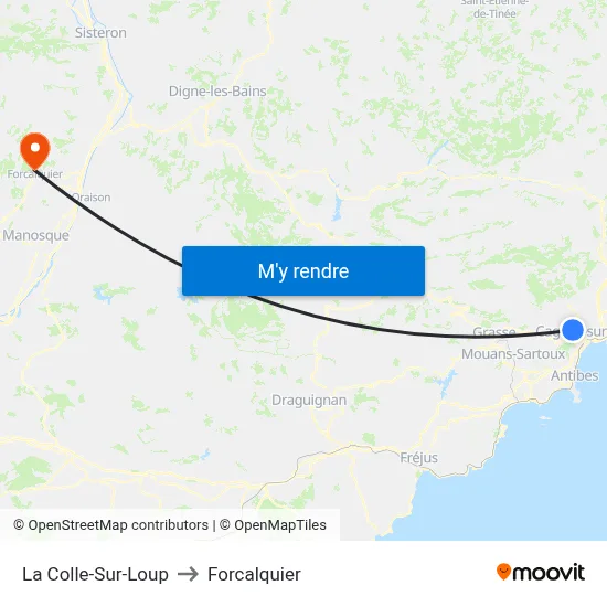 La Colle-Sur-Loup to Forcalquier map
