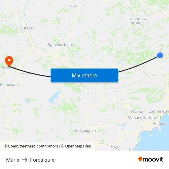 Marie to Forcalquier map
