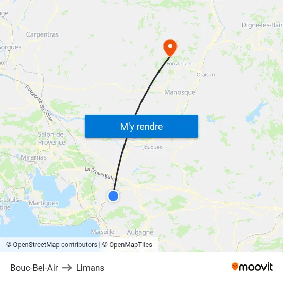 Bouc-Bel-Air to Limans map