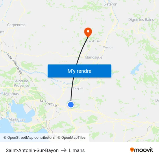 Saint-Antonin-Sur-Bayon to Limans map