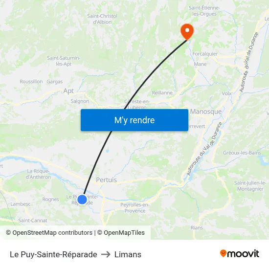 Le Puy-Sainte-Réparade to Limans map