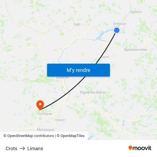Crots to Limans map