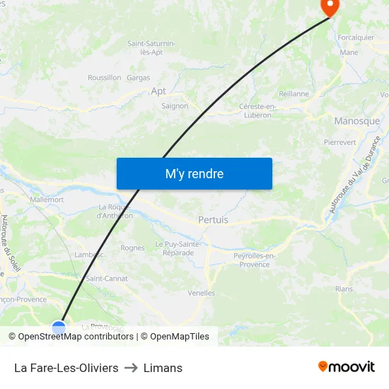 La Fare-Les-Oliviers to Limans map