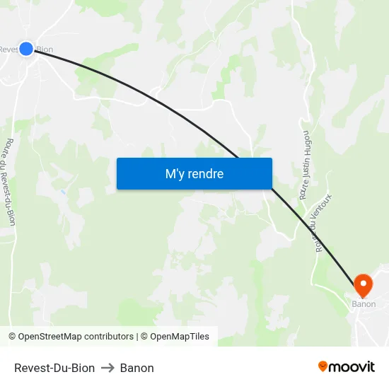 Revest-Du-Bion to Banon map