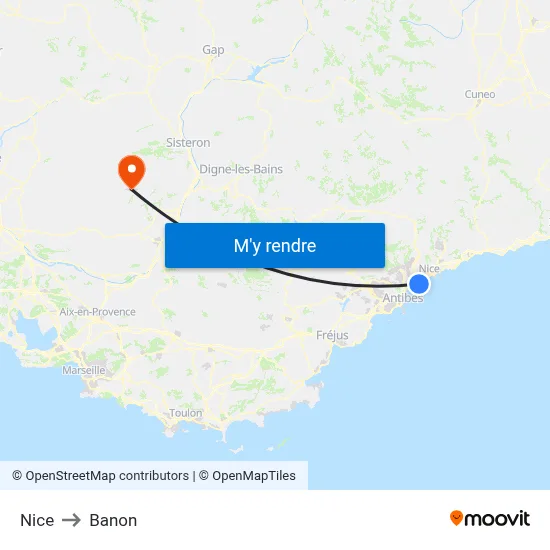 Nice to Banon map