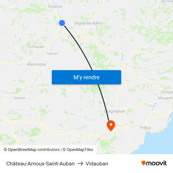 Château-Arnoux-Saint-Auban to Vidauban map