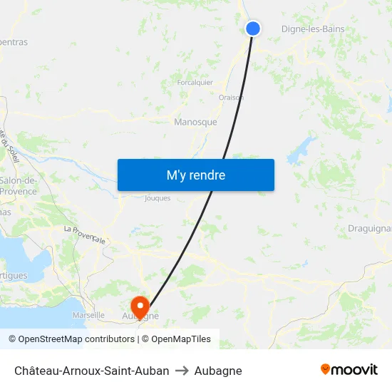 Château-Arnoux-Saint-Auban to Aubagne map