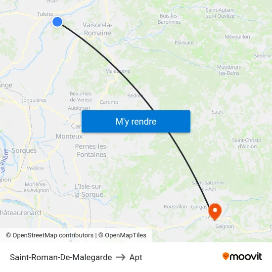 Saint-Roman-De-Malegarde to Apt map