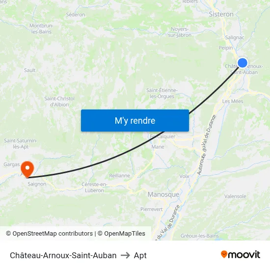 Château-Arnoux-Saint-Auban to Apt map