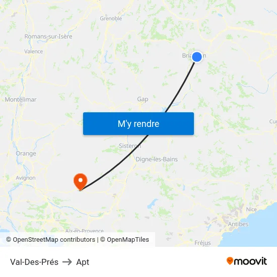 Val-Des-Prés to Apt map