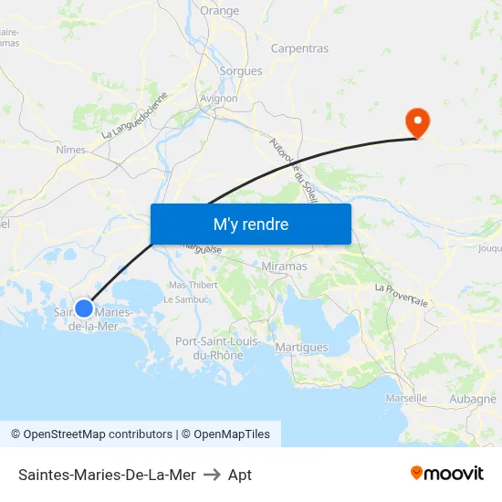 Saintes-Maries-De-La-Mer to Apt map