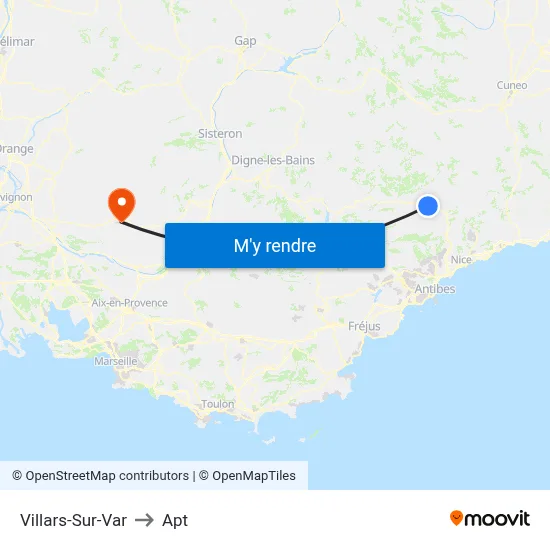 Villars-Sur-Var to Apt map