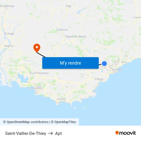 Saint-Vallier-De-Thiey to Apt map