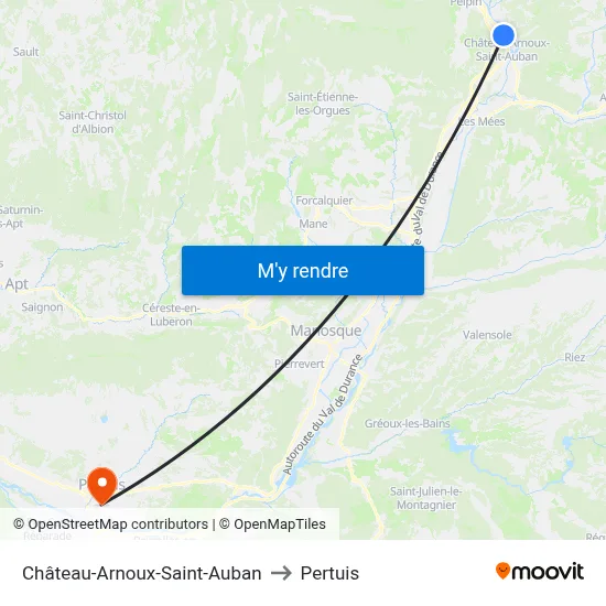 Château-Arnoux-Saint-Auban to Pertuis map