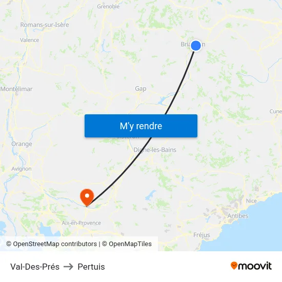 Val-Des-Prés to Pertuis map