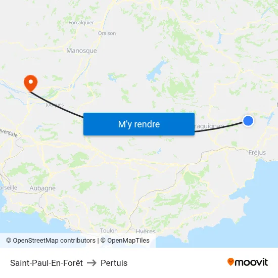 Saint-Paul-En-Forêt to Pertuis map