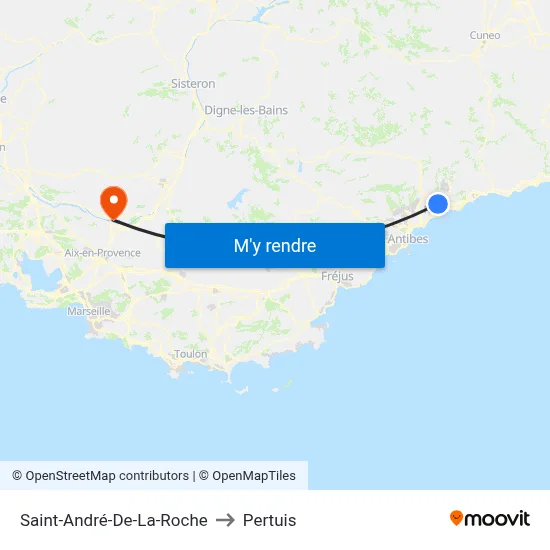 Saint-André-De-La-Roche to Pertuis map