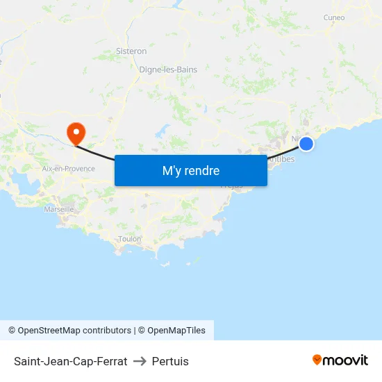 Saint-Jean-Cap-Ferrat to Pertuis map
