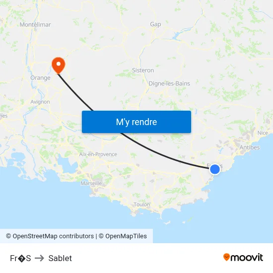 Fr�S to Sablet map