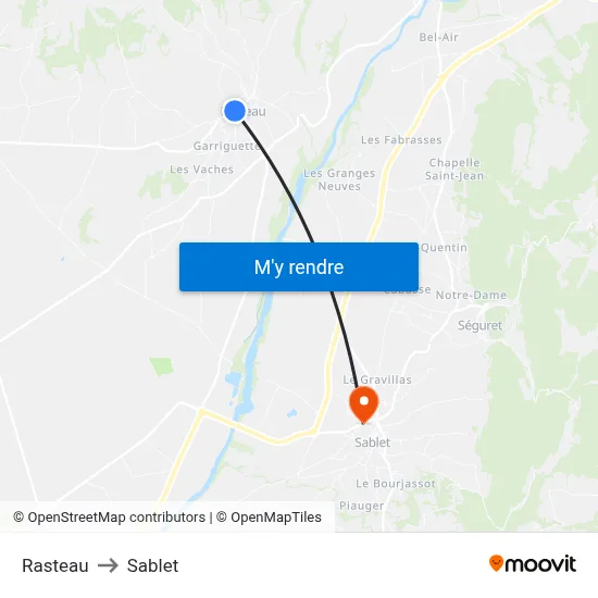 Rasteau to Sablet map
