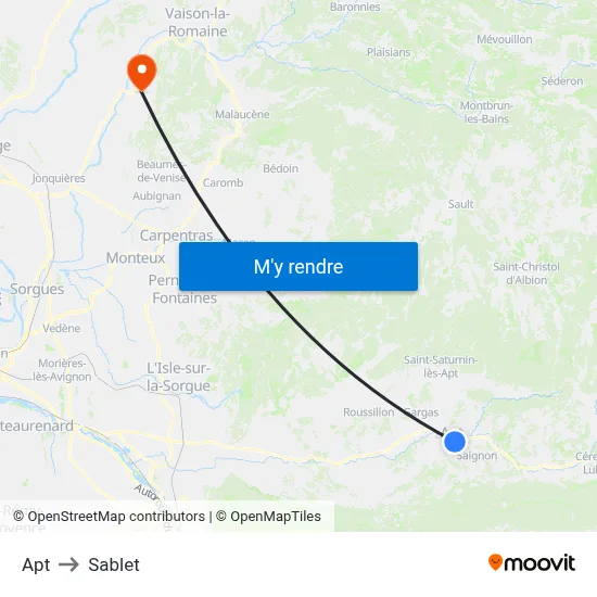 Apt to Sablet map