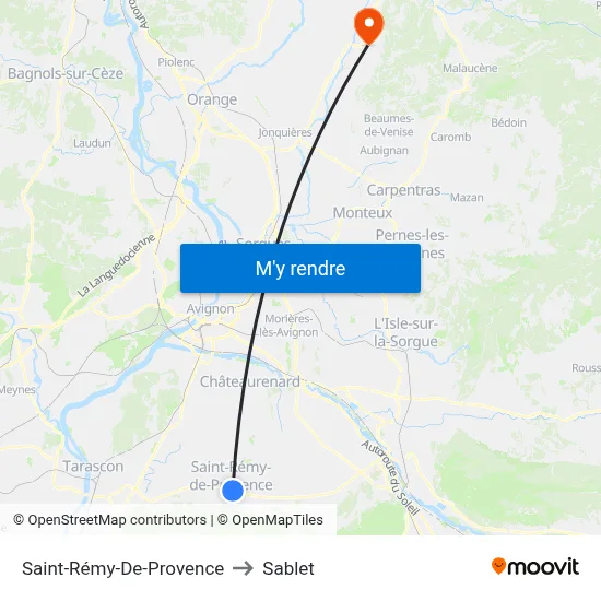 Saint-Rémy-De-Provence to Sablet map