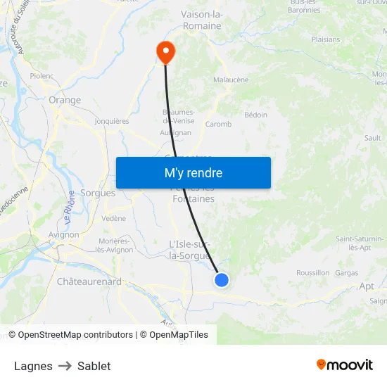 Lagnes to Sablet map