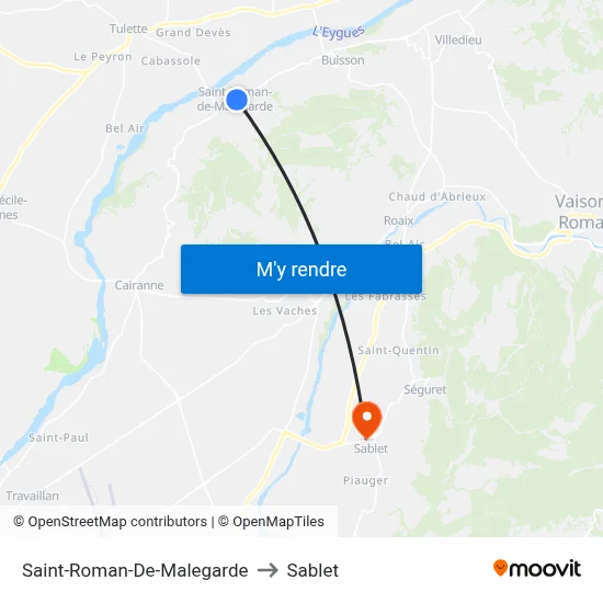 Saint-Roman-De-Malegarde to Sablet map