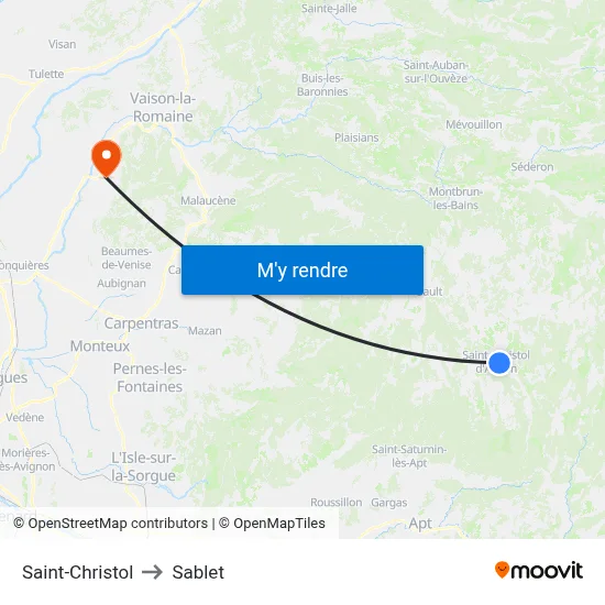 Saint-Christol to Sablet map