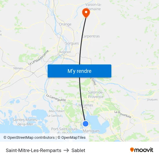 Saint-Mitre-Les-Remparts to Sablet map