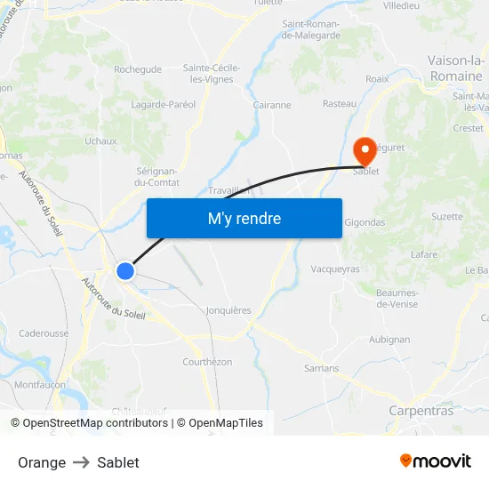 Orange to Sablet map