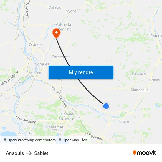 Ansouis to Sablet map