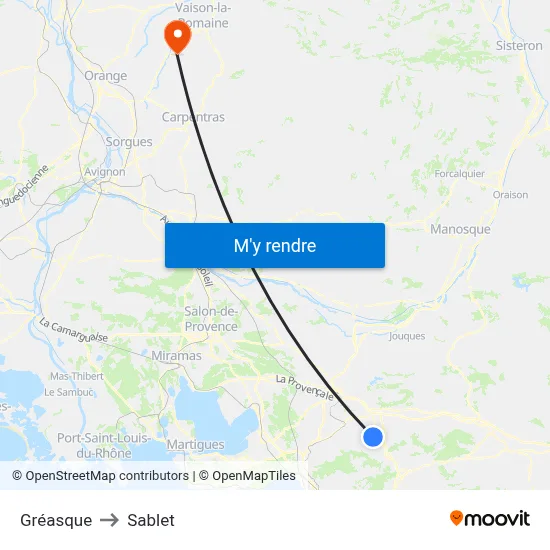 Gréasque to Sablet map
