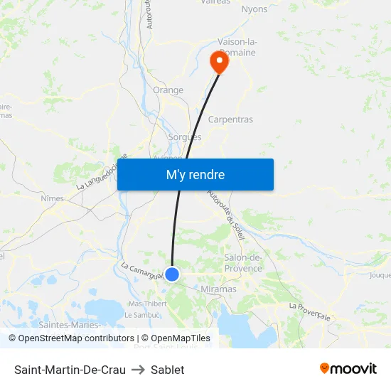 Saint-Martin-De-Crau to Sablet map