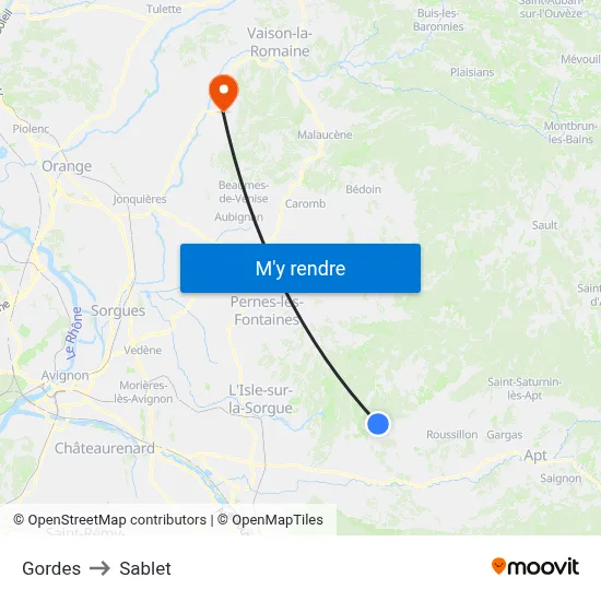 Gordes to Sablet map