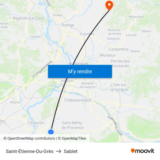 Saint-Étienne-Du-Grès to Sablet map