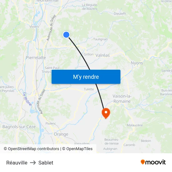 Réauville to Sablet map