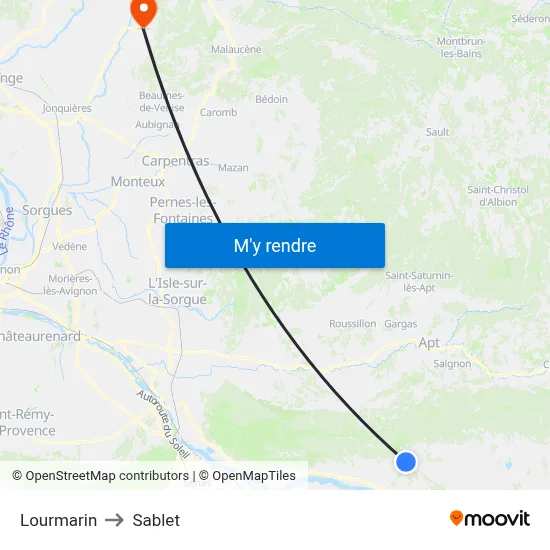 Lourmarin to Sablet map