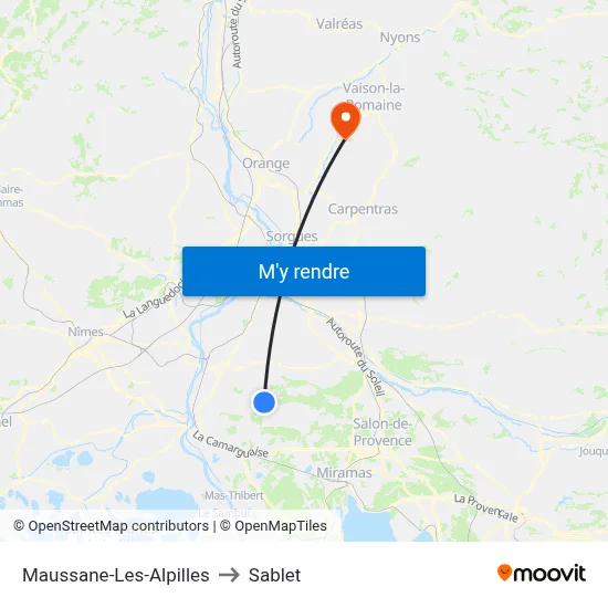 Maussane-Les-Alpilles to Sablet map