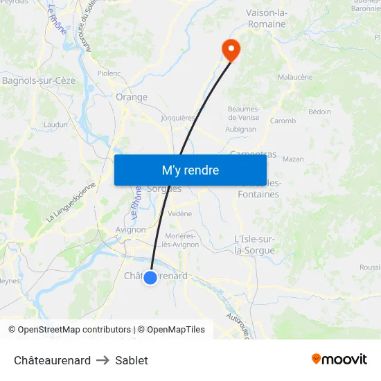 Châteaurenard to Sablet map