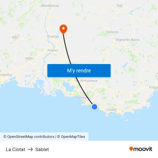 La Ciotat to Sablet map