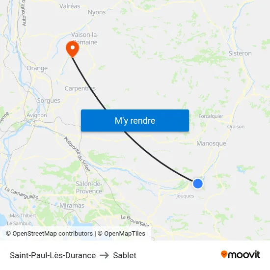 Saint-Paul-Lès-Durance to Sablet map