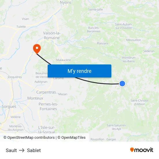 Sault to Sablet map