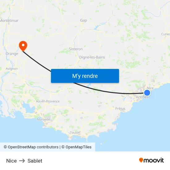 Nice to Sablet map