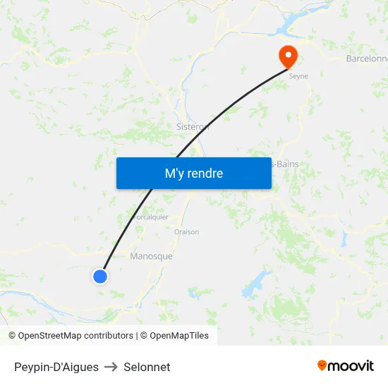 Peypin-D'Aigues to Selonnet map