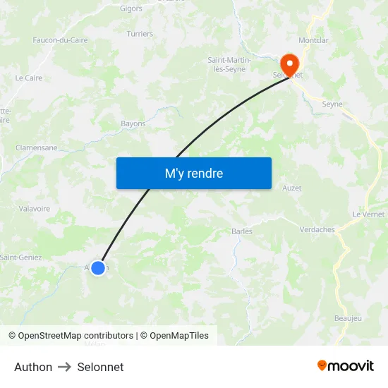 Authon to Selonnet map